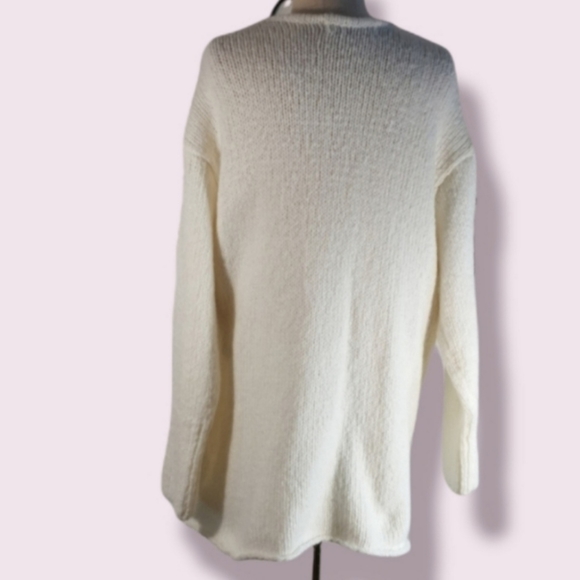 ZARA chunky cream wrap sweater cardigan Sz M - Picture 4 of 4